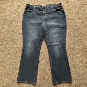 Fashion Bug Women's Bootcut Jeans in Dark Blue Wash 81% Cotton